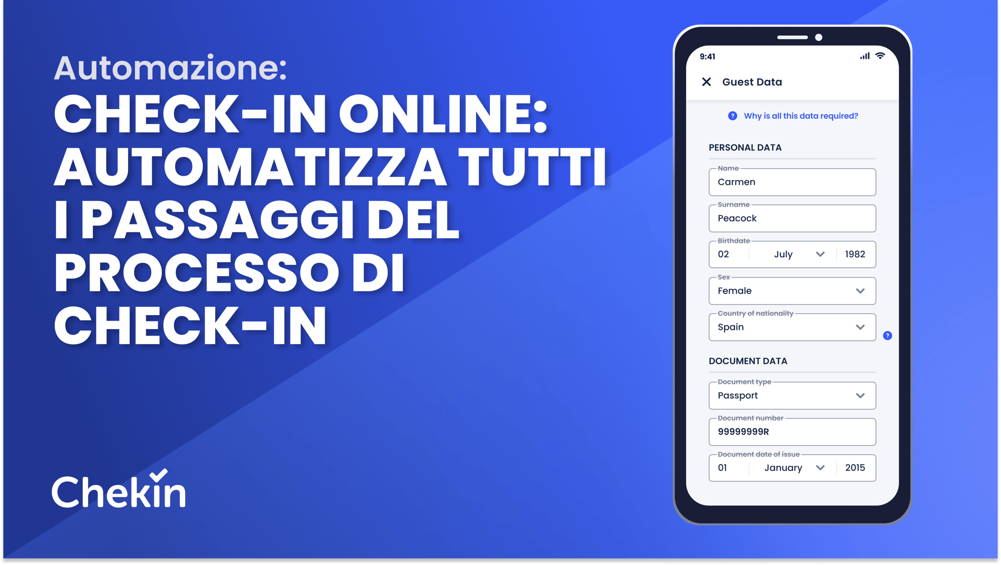 Check-in online: Automatizza tutti i passaggi del processo di check-in